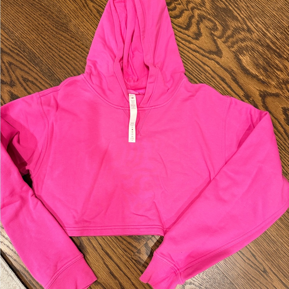 Lululemon Athletica Bright Pink cropped Hoodie